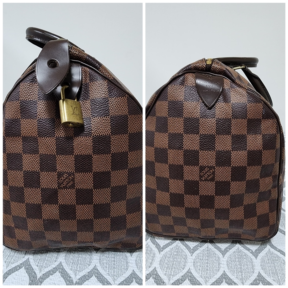 LOUIS VUITTON Damier Canvas Speedy 30 Bag Brown - Picture 7 of 14